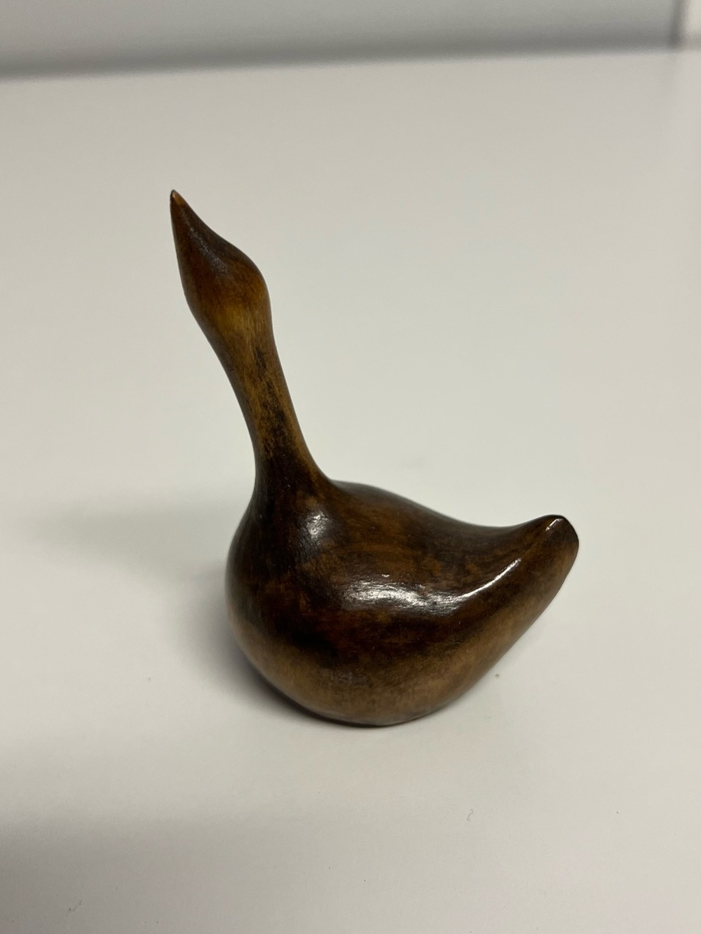 Wooden Bird Figurine - Brown Decorative Bird